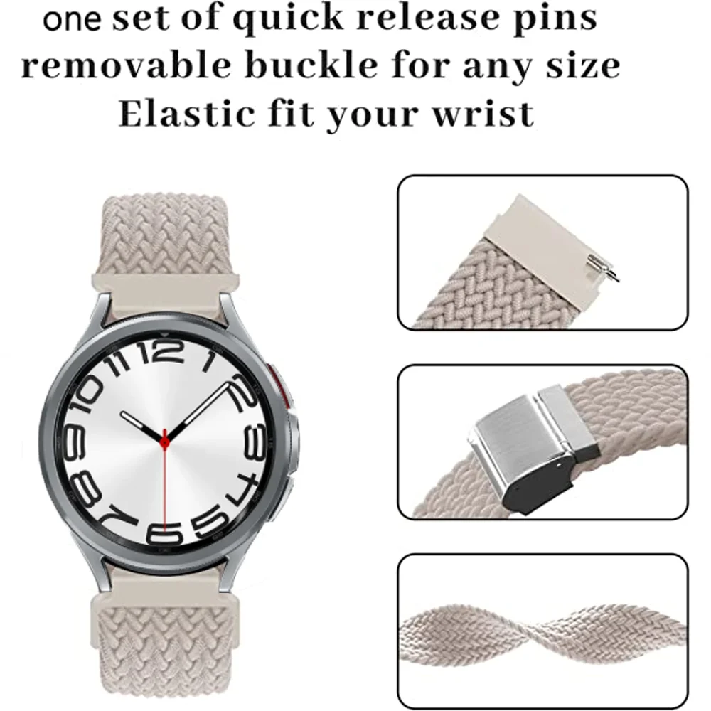 Braided Solo Loop Bracelet for Smartwatches – Adjustable 20mm/22mm Strap