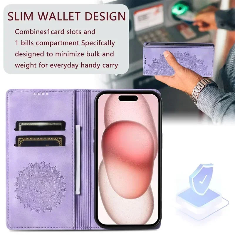 Premium Magnetic Leather Phone Case with Card Slot and Wallet Cover