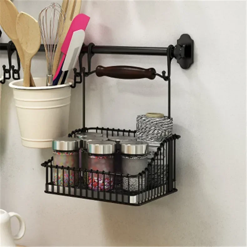 Steel Storage Bin Under Shelf Wire Rack Metal Basket Portable Fruit  Vegetable Groceries Practical Storage Basket Organizer