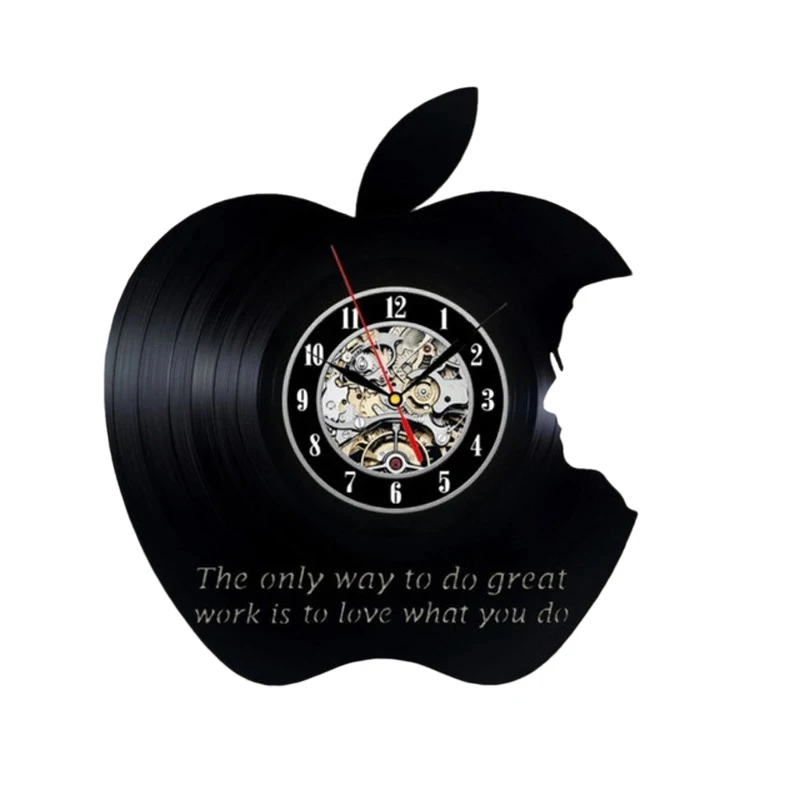 

Steve Jobs Wall Clock Modern Design 3D Decorative Hanging Vinyl Record Apple Clocks Wall Watch Art Home Decor Silent 12 Inch