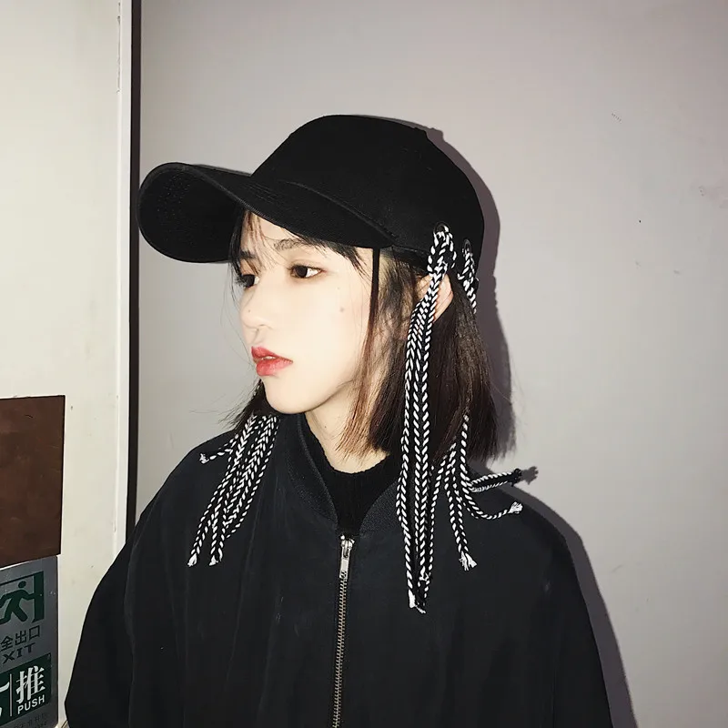 

Simple fashion summer hat female personality braid tassel baseball cap street casual duck cap Sun protection visor hat men