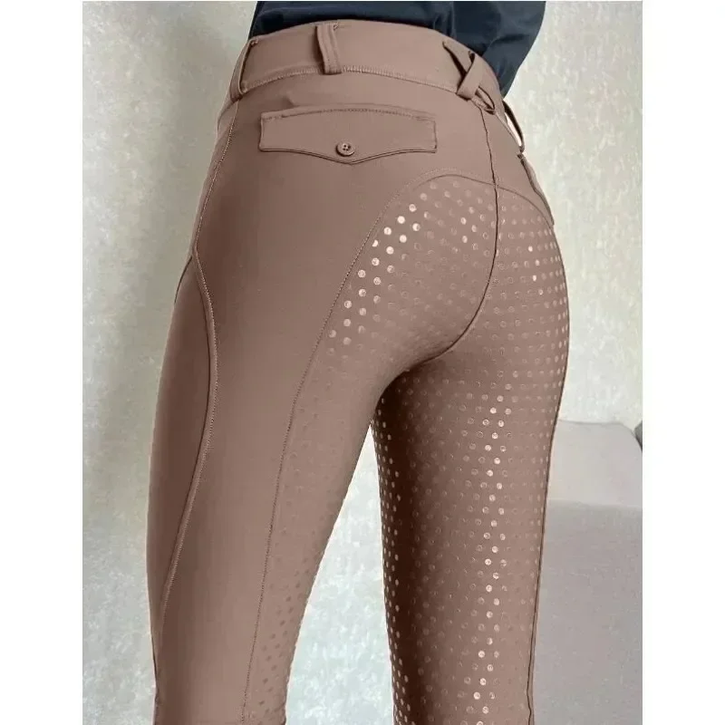 Black Full Seat Silicone Equestrian Breeches Anti-pilling Horse Riding Tights Women  Riding Pant Equestrian Clothes 5