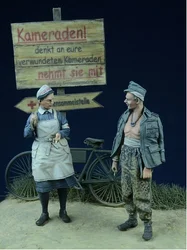 Figurine en résine moulée à l'échelle 1/35, modèle de personnage de la seconde guerre mondiale, Kit d'assemblage (2 personnes) non peint, livraison gratuite 