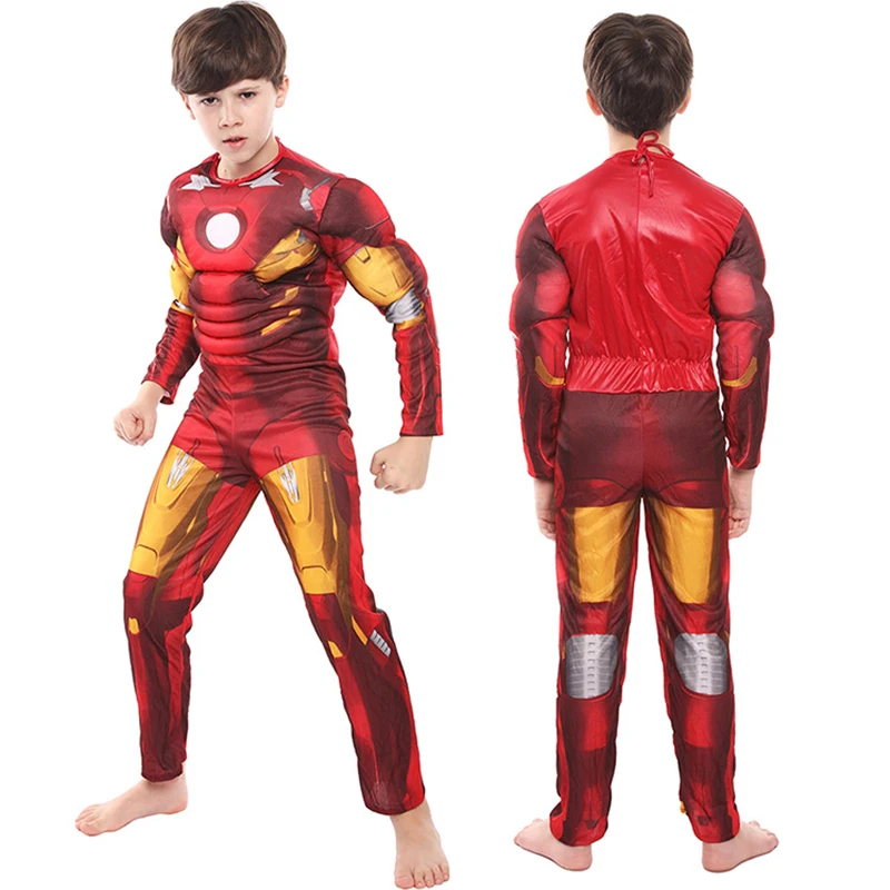 Childen Iron Man Superhero Cosplay Costume Jumpsuit Mask Gloves Suit Halloween Child cosplay jumpsuit superhero cosplay costume
