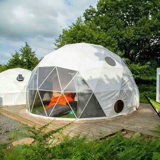 6m diameters, 28.3 square meters outdoor events geodesic domes tents small dome tent with glass door