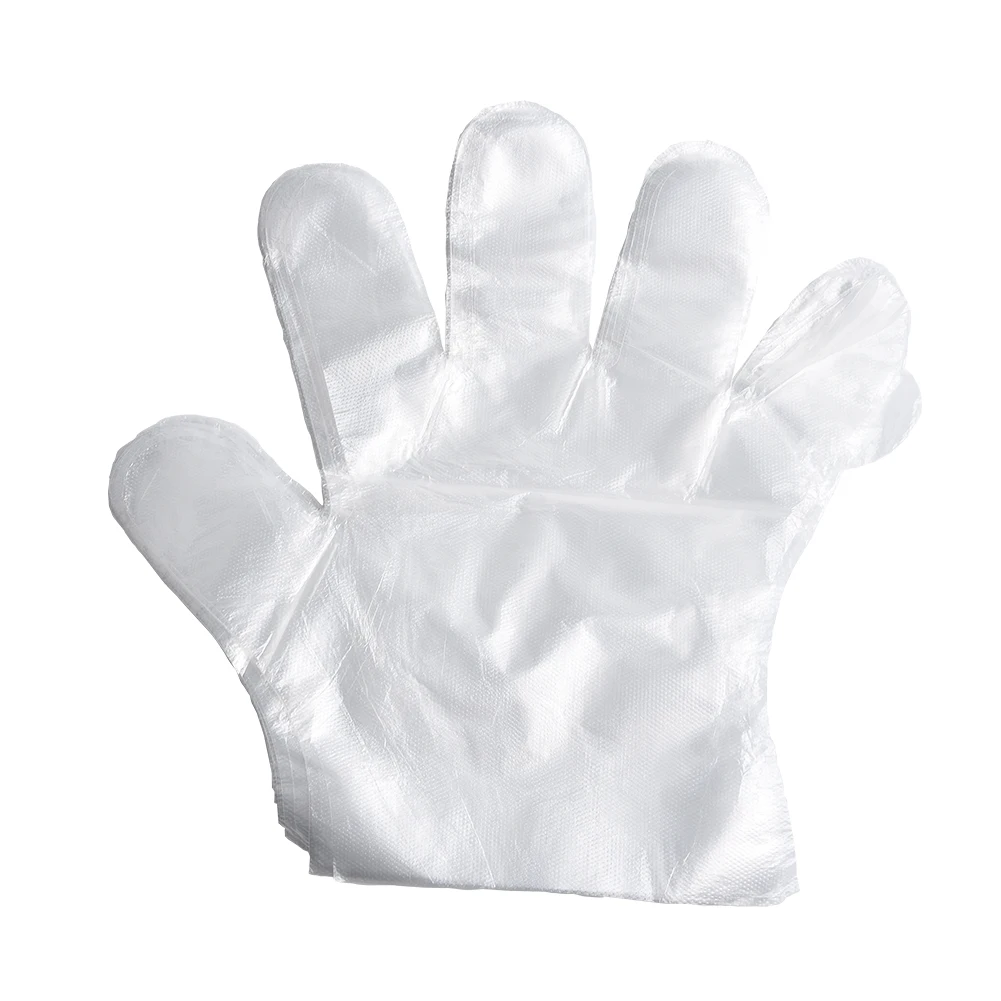 Kitchen Disposable Gloves 100 Pcs Food Grade Transparent PE Gloves For Food Processing Nursing Hair Dyeing Tableware Accessory disposable plastic gloves disposable gloves