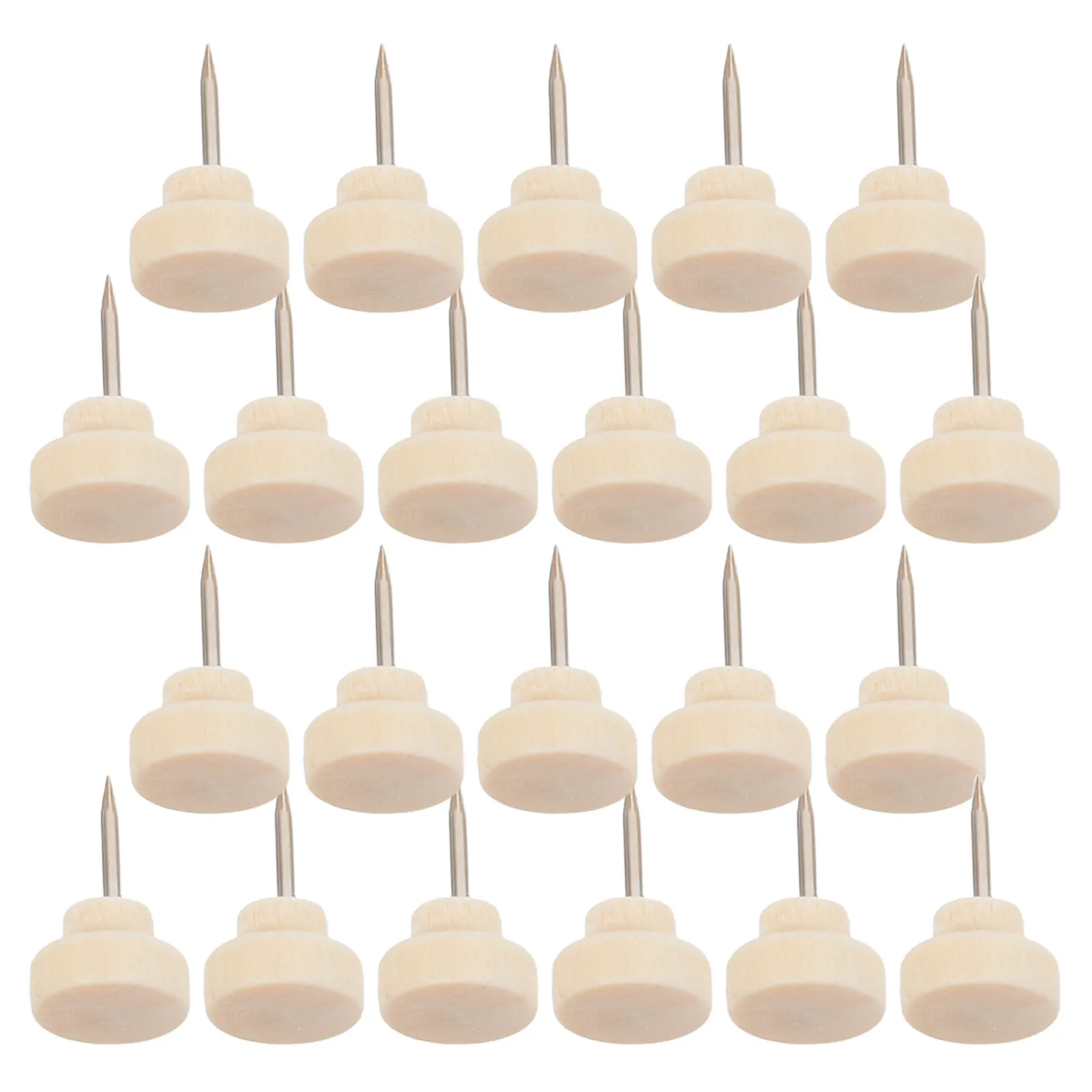 50Pcs 라운드 우드 푸시 핀 부드러운 표면 코르크 보드 용 장식 푸시 핀 사진 벽 게시판 사무실 책상 액세서리