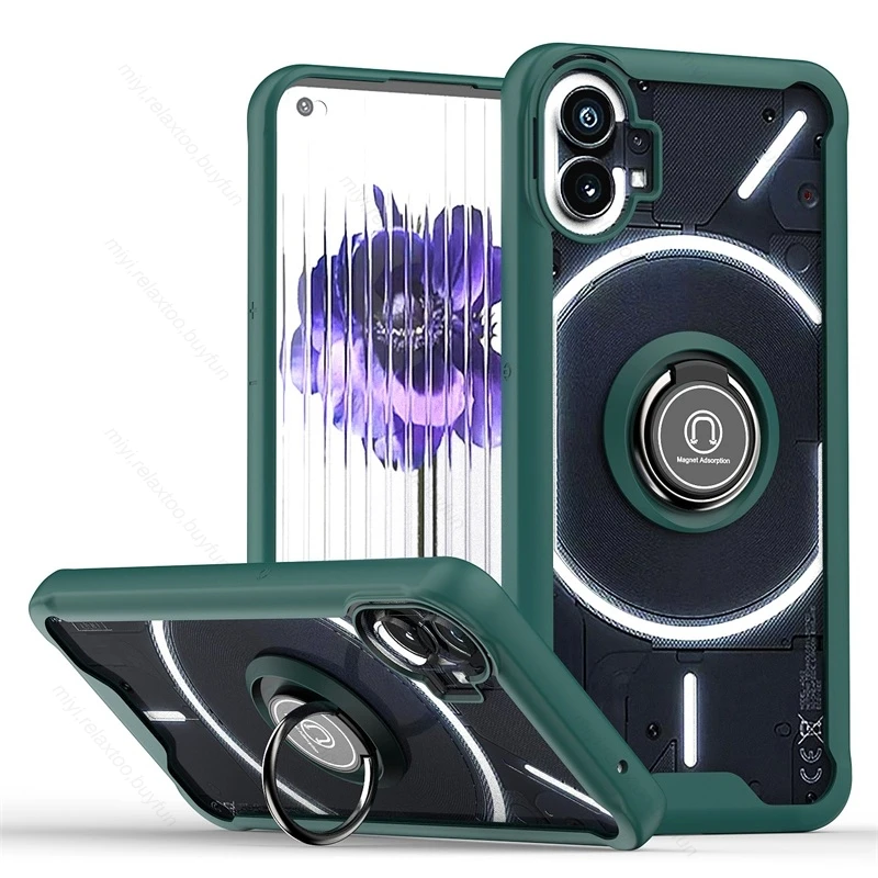 Hard Pc Matte Antiurto Coque Per Notingphone Case Niente Telefono 1 A063 5G 2022 6.55 "Magnet Holder Ring Camera Protect Fundas