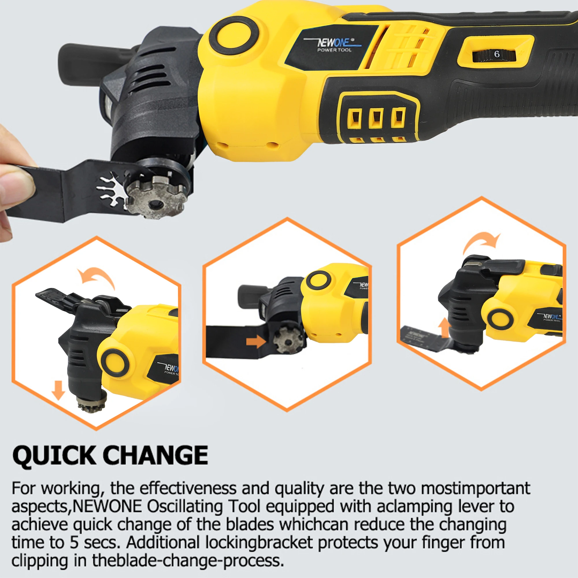 NEWONE 18V Brushless Quick release Oscillating tool Multi functional tool Renovator Electric trimmer Compatible for MAKITA 18V 4