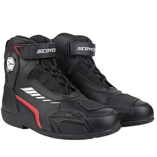  SCOYCO Motorcycle Boots Botas Moto Microfiber Leather Motocross Off-Road Racing Boots Motorbike Riding Shoes Men Moto Boots 