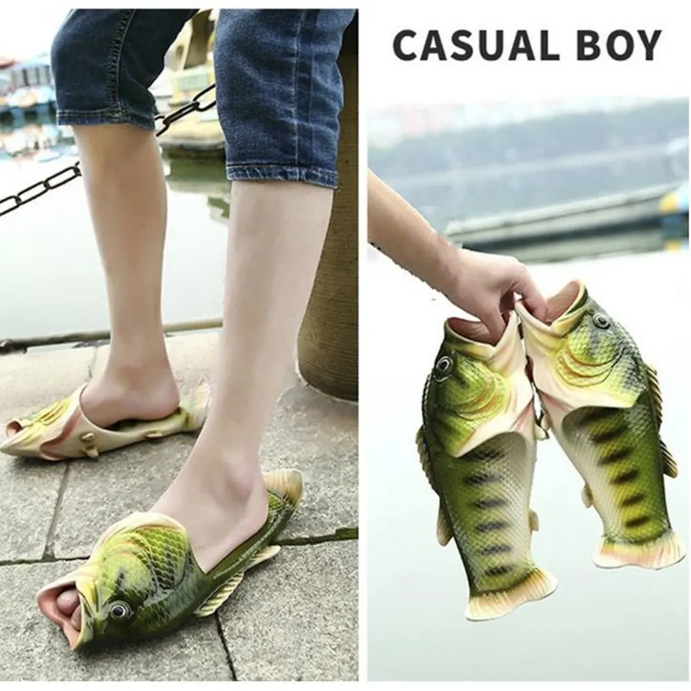 Pantofole unisex divertenti a forma di pesce Sandali da bagno con pesci 3D Pantofole con pesci simulati da spiaggia – acquista a prezzi convenienti sul marketplace
