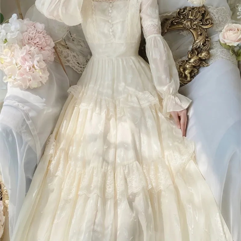 

Sweet Gentle Lace Stitching Cake Dress Chiffon Fairy Pettiskirt