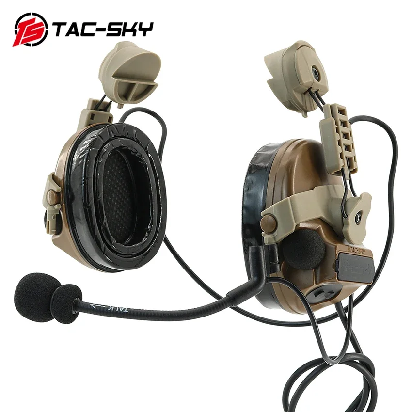 

TS TAC-SKY TACTICAL HEADSET COMTAC III HUNTING & SHOOTING C3 TACTICAL HELMET ARC new bracket +2 pin kenwood plug U94 PTT