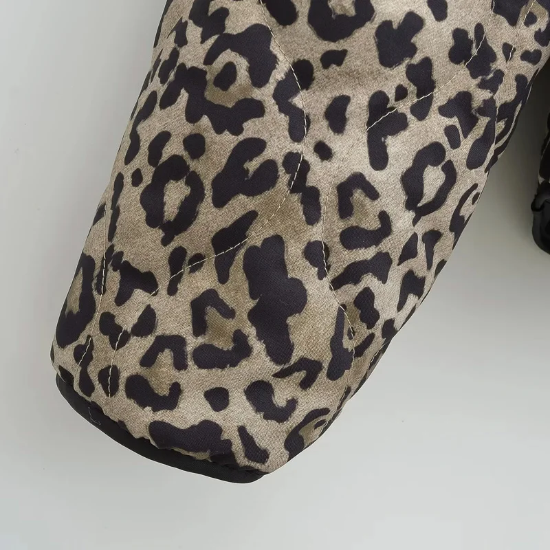 TRAF Leopard Women's Outerwears 2024 Spring Autumn Winter Printed Jacket Coats Ladies Fashion Casual Elegant Long Sleeve Coats 6