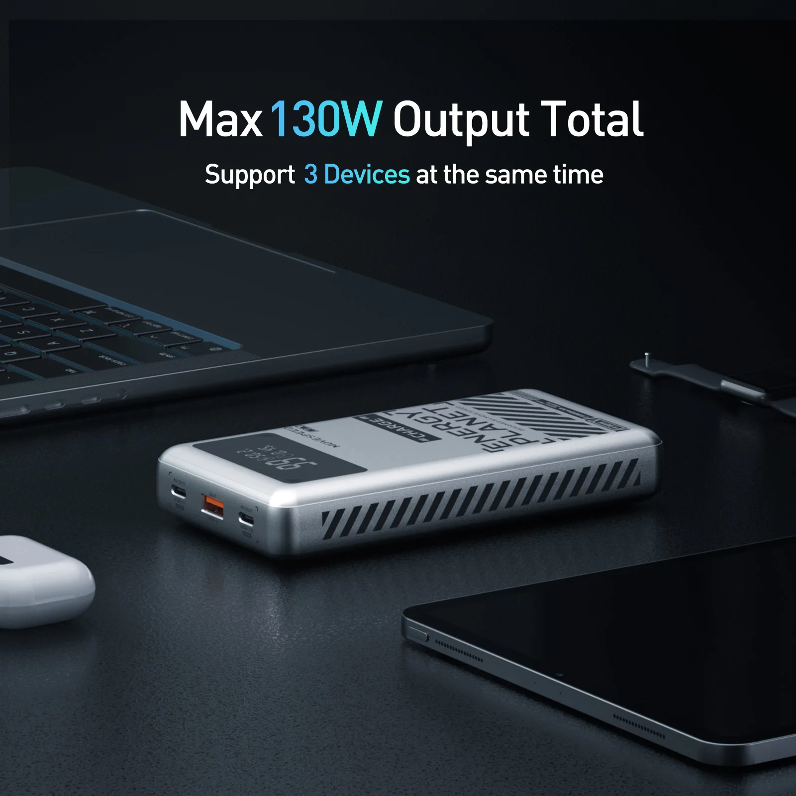Внешний аккумулятор MOVESPEED M25, 25000 мАч, 145 вт, 3 порта | AliExpress