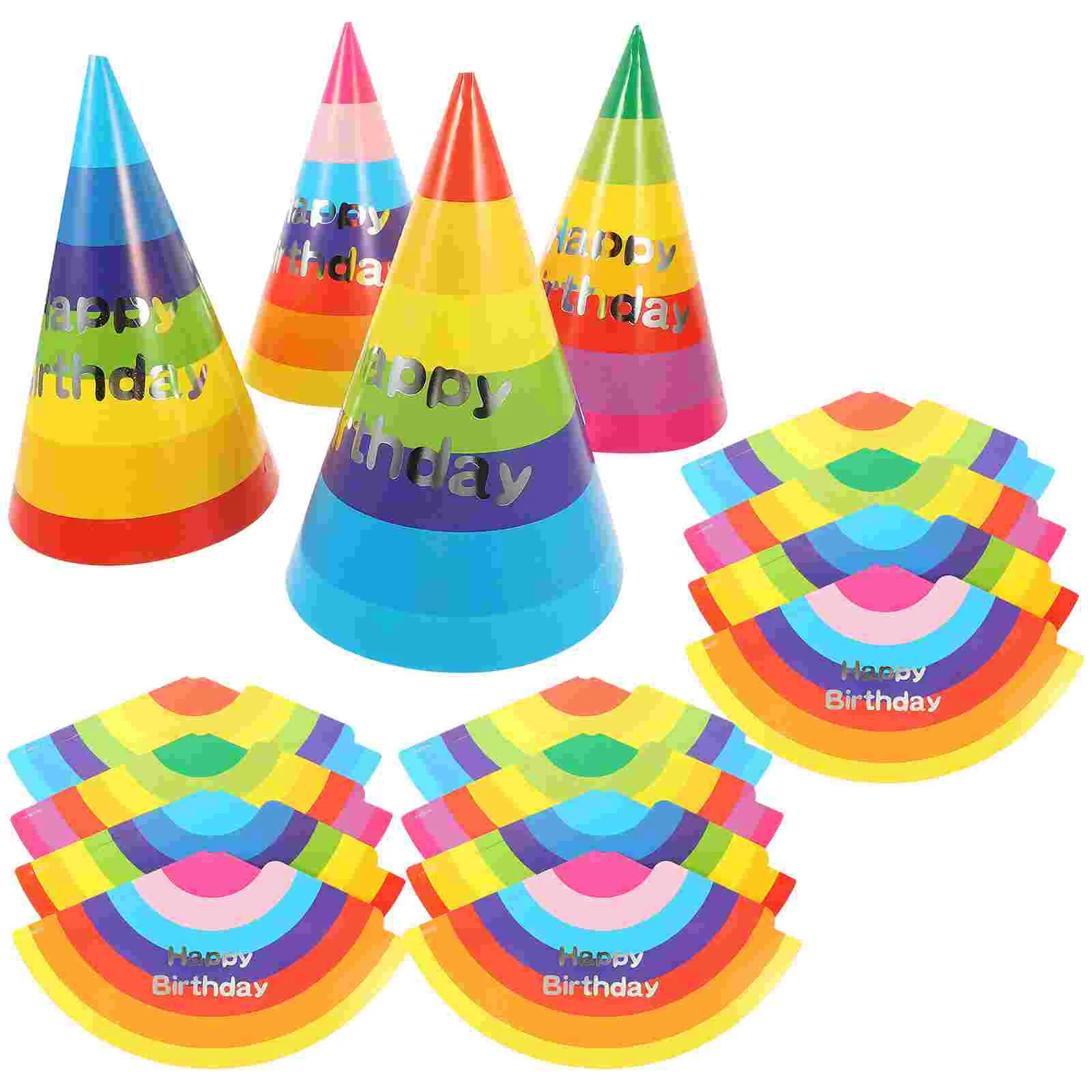 

32 Pcs Birthday Hat Conical Child The Crown New Years Eve Hats Paper Sequin Ball Cap