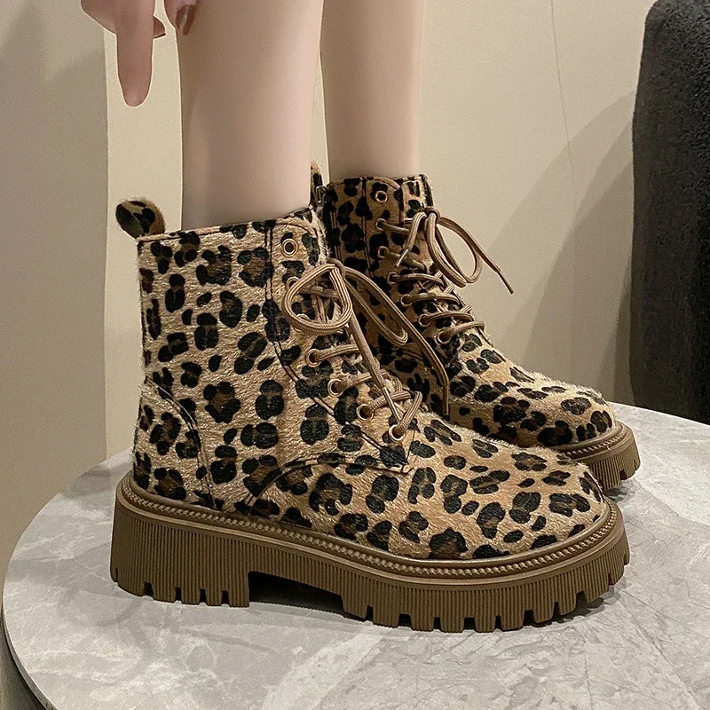 2024 New Lace Up Zipper Women Boots Round Toe Mixed Colors