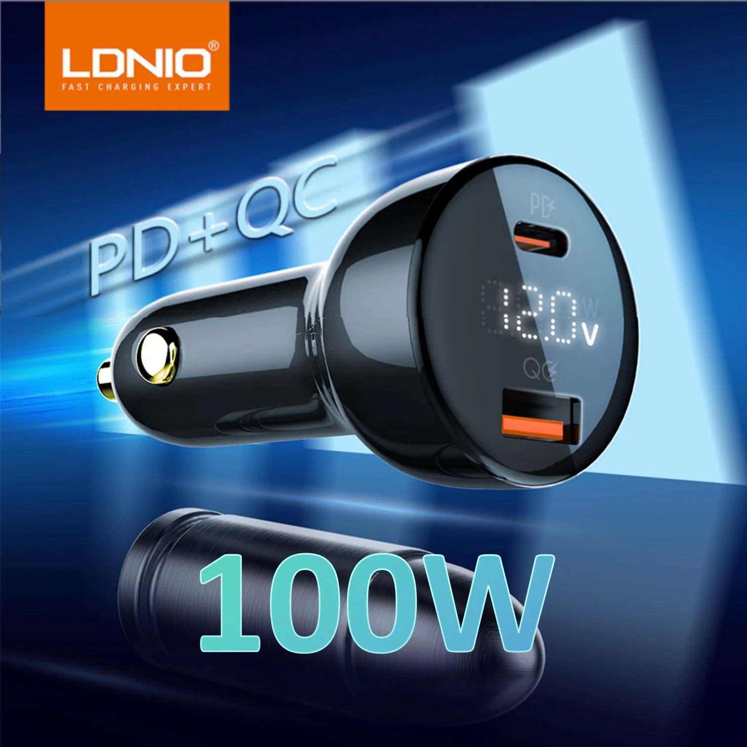 LDNIO-شاحن سيارة USB فائق السرعة ، منافذ مزدوجة ، نوع C ، PD ، QC ، LED ، محول للكمبيوتر المحمول ، iPad ، iPhone 15 ، 14 ، شاومي ، هواوي ، سامسونج ، W ore