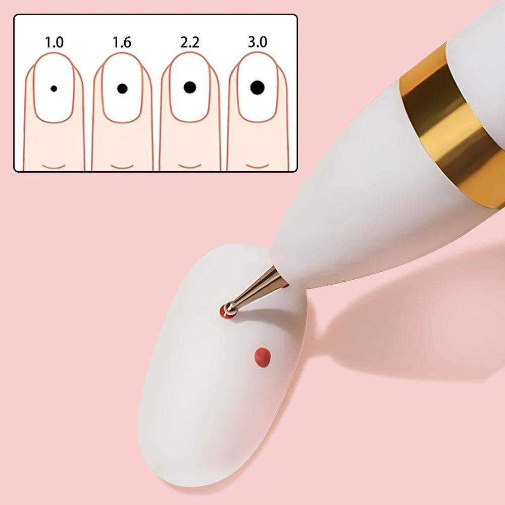 4 in 1 Nail Art Dotting Tools Nail Drill Point Nail Tools Dot Painting Tools Nail Point Press Type Point Drill Pen Rotary Tool 4