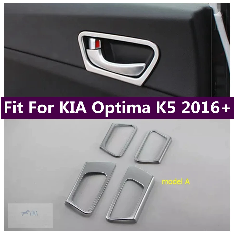 

Door Pull Doorknob Handle Bowl Cover Trim Fit For KIA Optima K5 2016 - 2018 ABS Pearl Chrome Interior Accessories