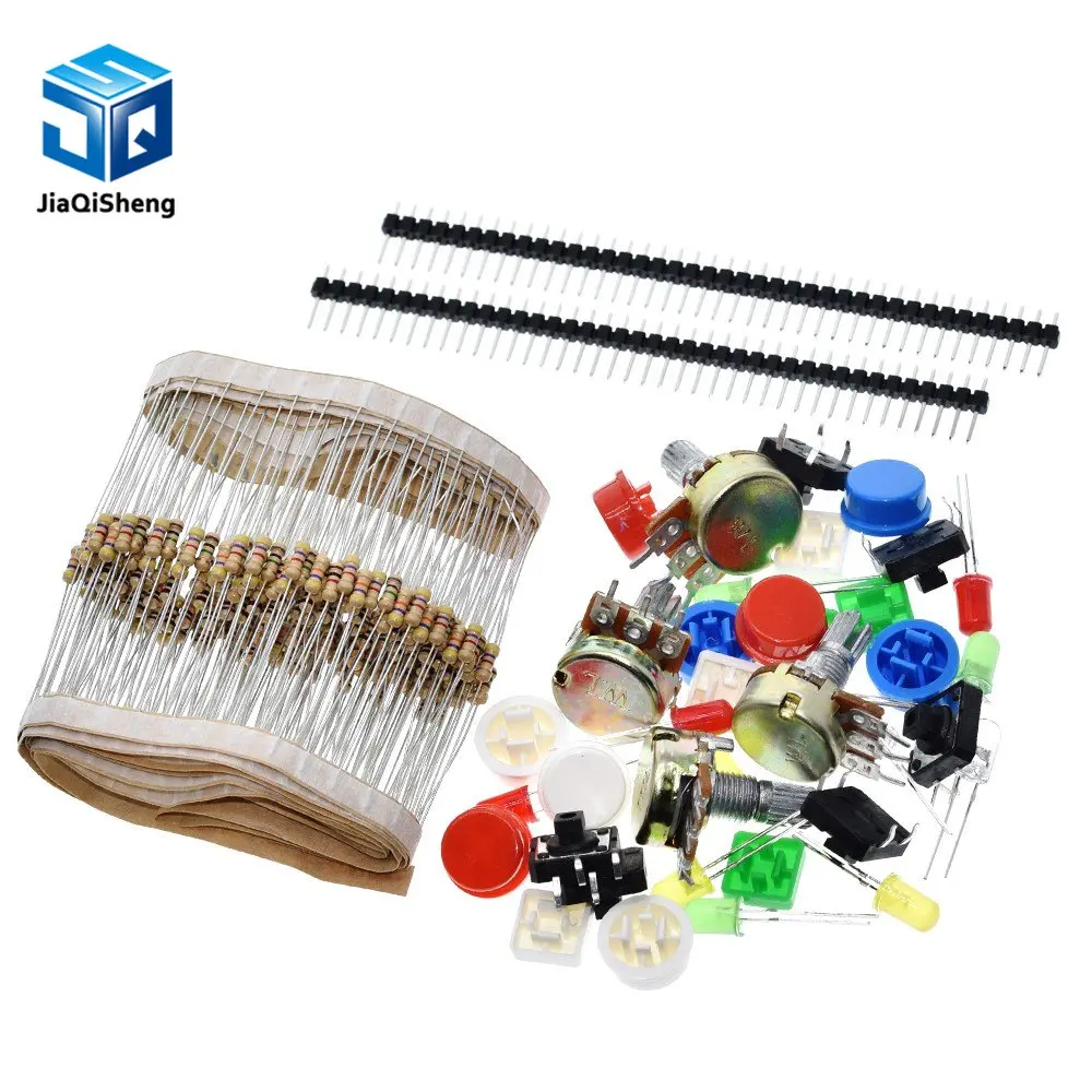 1 Set Pratico Kit Resistore Portatile Per Arduino Starter Kit Uno R3 Led Potenziometro Tact Switch Pin Header