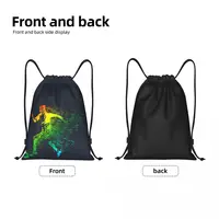 Soccer Player Particles Drawstring Bags Women Men Portable Sports Gym Sackpack Training Backpacks 2
