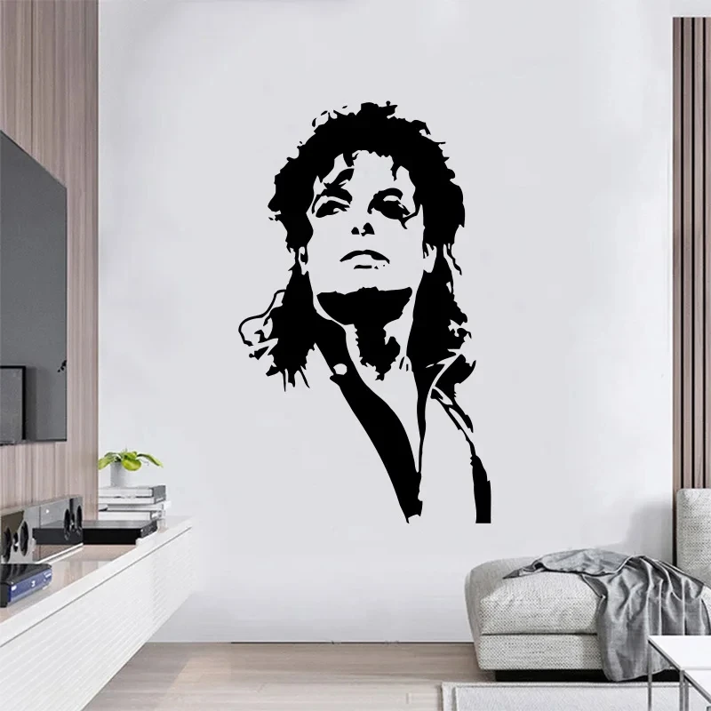 Vinyl MJ Music singer Wall Sticker Music Sign Wall Decal for Home Decor Desgin Removable Window Poster Waterproof Mural S257