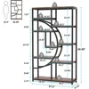 Bookshelf Industrial 5 Tier Etagere Bookcase, Freestanding Tall Bookshelves Display Shelf Storage Organizer 2
