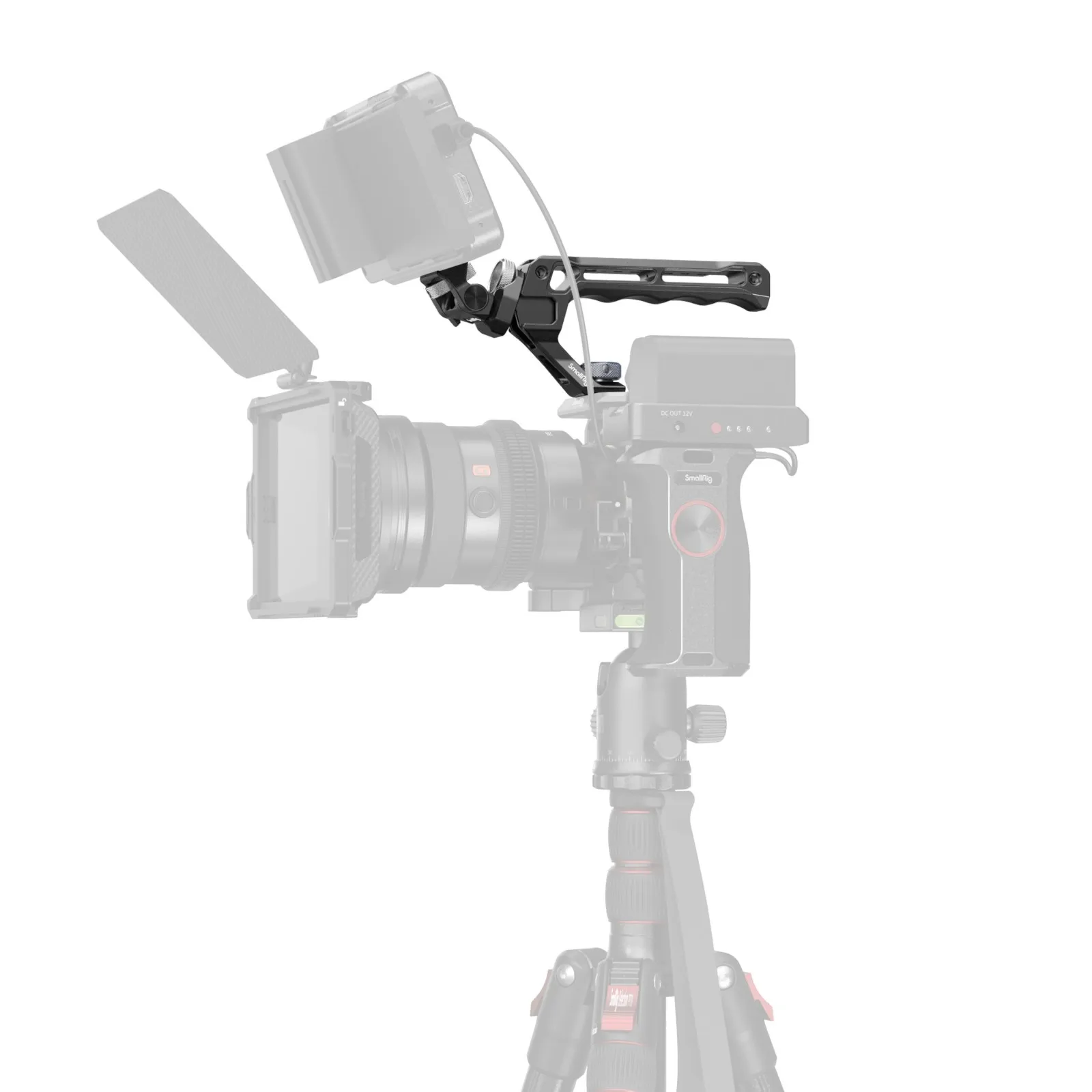 SmallRig Top Handle with Monitor Support Kit (Compatible with ARRI 3/8''-16 Screw) for Monitors Camera Cage Video Light -5323