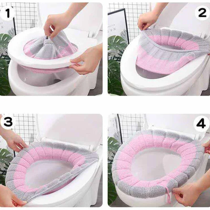 General Winter Warmer Toilet Seat Cover Thick Fleece Comfortable Baby Kids Potty Seats Pad Washable Case Bathroom Accessories