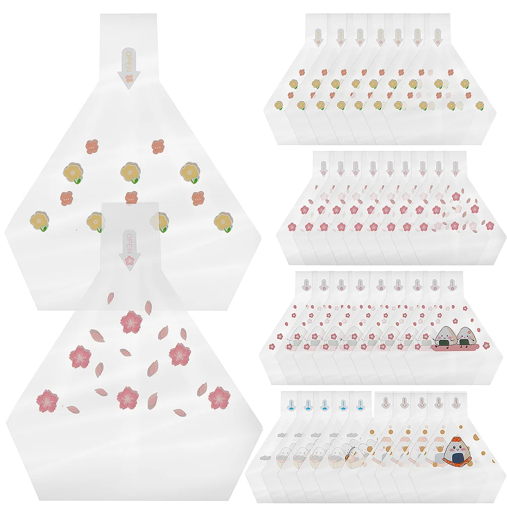 150 Pcs Rice Ball Packaging Bag Triangle Onigiri Bags Wrappers Japanese Easy Tear Packing Balls Sushi