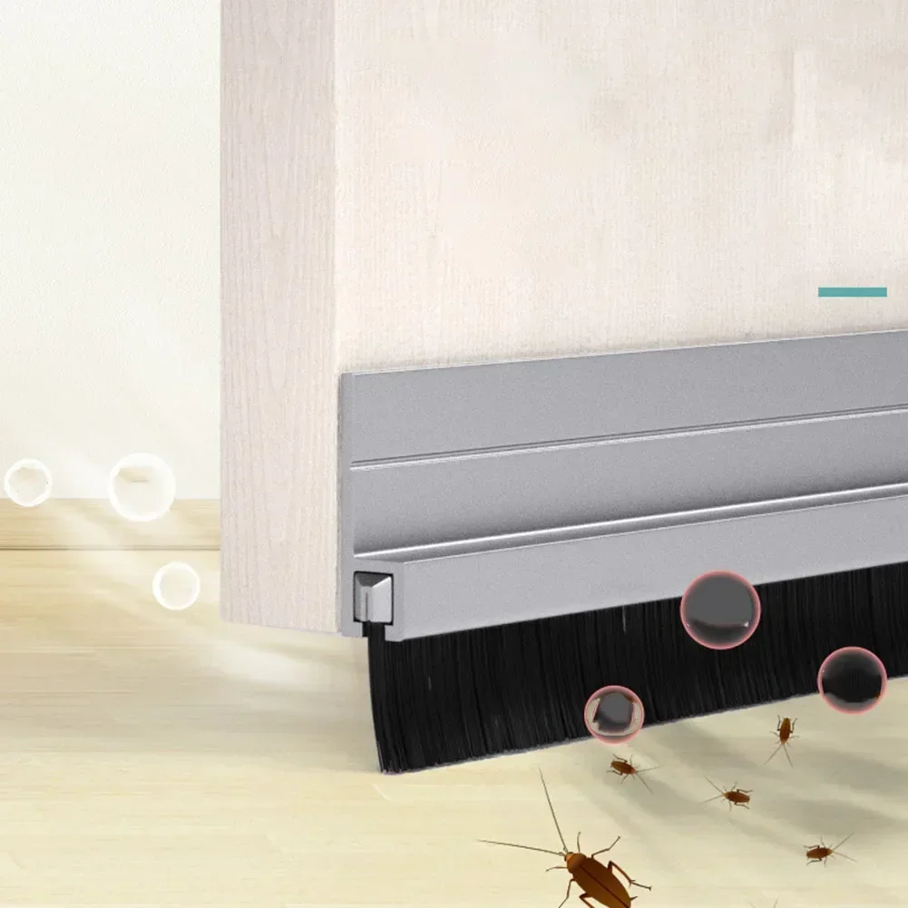 Door Seal Strip 100CM Door Bottom Brush Seal Strip Insectproof Soundproof Door Bottom Sealing Strip Window Weather Sweep Seals