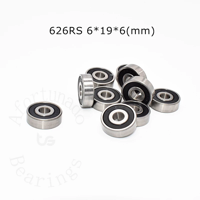 

Bearing 10 Pieces 626RS 6*19*6(mm) free shipping chrome steel rubber Sealed High speed Mechanical equipment parts
