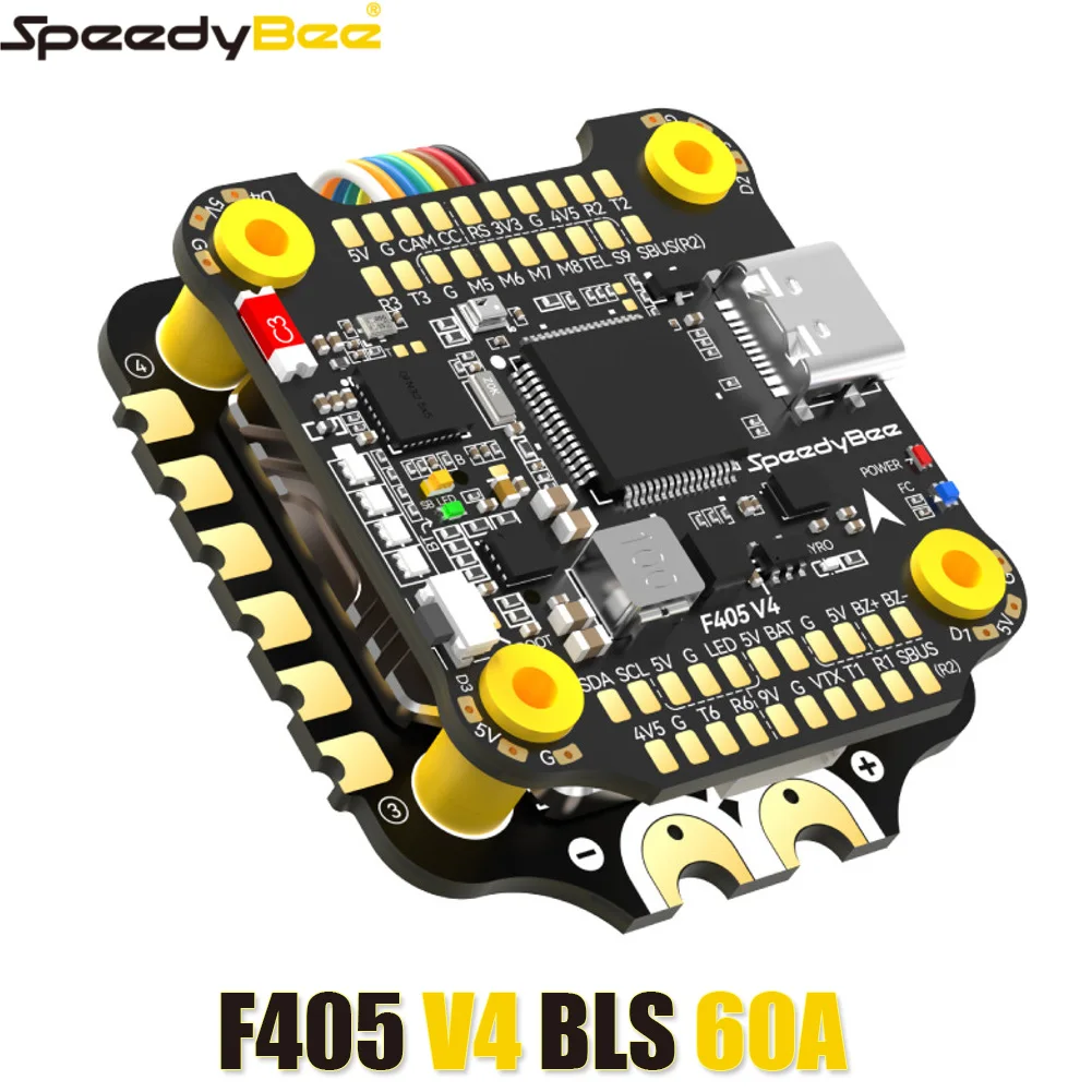 

SpeedyBee F405 V4 BLS 60A 30x30 FC&ESC Stack F405 Flight Controller BLHELIS 60A 4in1 ESC for FPV Freestyle Drones DIY Parts