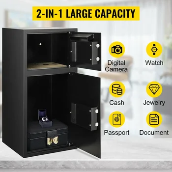 VEVOR 70L Security Safe Box Home Safe Steel Safe Box Strong Box w Digital Lock Electronic Large Double Door For Money  Jewelry 2