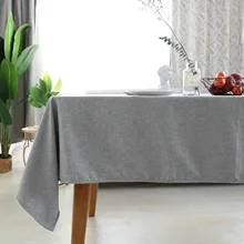 

Polyester Tablecloths, Waterproof Table Covers Pure Color Simplicity Light Gray Dining Table Coffee Table Deco