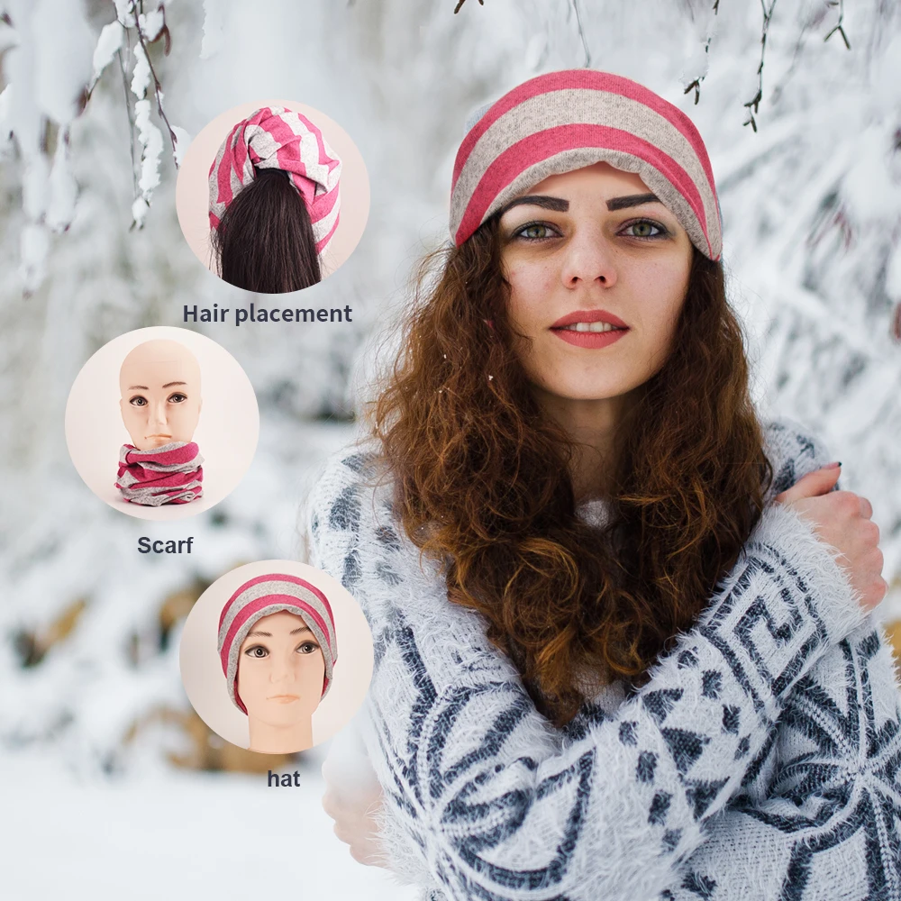 Winter Warm Hat Thermal Fleece Lined Cap Cycling Hiking Ski Sports Cap Men Women Plush Fabric Knitted Winter Warm Beanie Hat