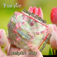50g Garden Series Hand Mixed Knitting Yarn Green Flower Thread Handmade Crochet Stick Needle Woven Bag Hair Loop Yarn Gift Decor 2