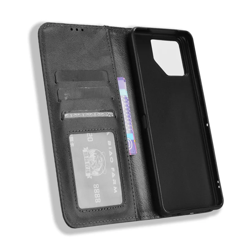 Luxury Leather Wallet Flip Case with Card Holder and Stand