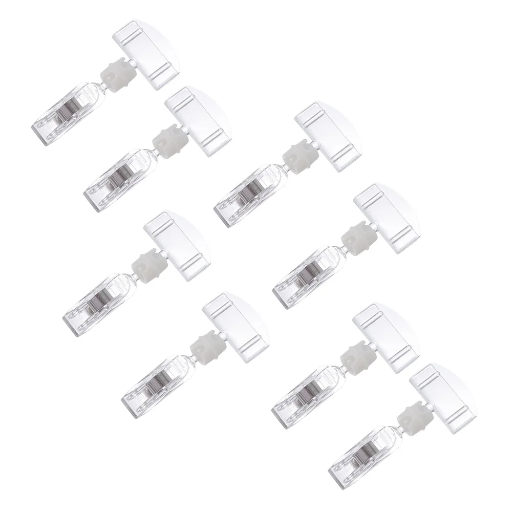 

8Pcs Clear Plastic Rotatable Merchandise Sign Display Clip Tag Holders Price Clips