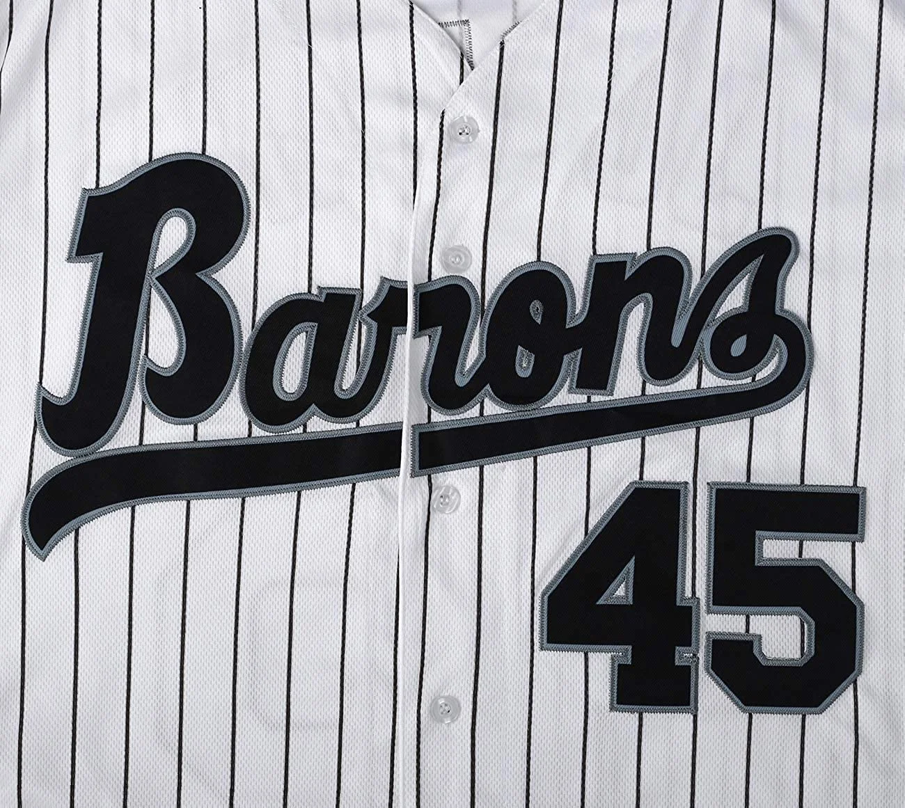 baseball jerseys BARONS 45 Sewing embroidery Outdoor sportswear Hip hop culture black White black stripe Big size