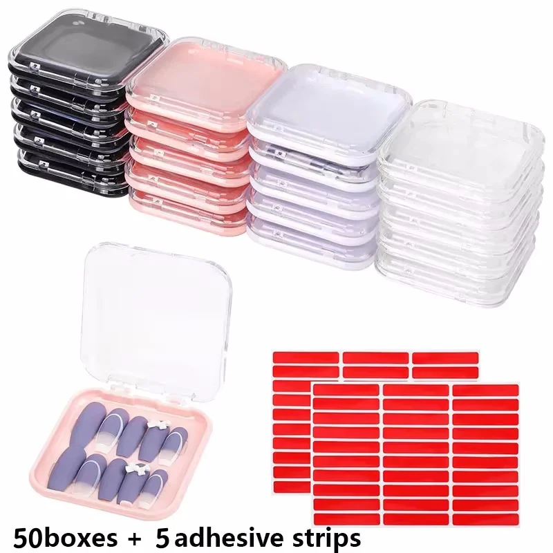 30/50Pcs 휴대용 손톱 테이프가 포함된 프레스 온 네일 포장 상자 사용하기 ..