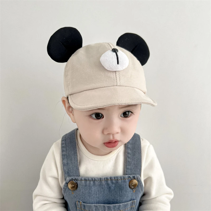 여아 및 남아용 만화 마우스 아기 모자, 부드러운 챙 양동이 모자, 조절 가능한 바이저 캡, 유아 비니 Gorras 보넷
