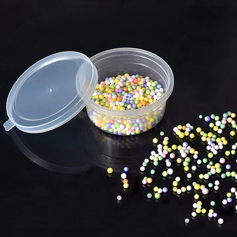 Slime Storage Container Reusable Plastic Storage Jars with Lids for Glue/Water/Cosmetic/Plasticine, 24 pcs