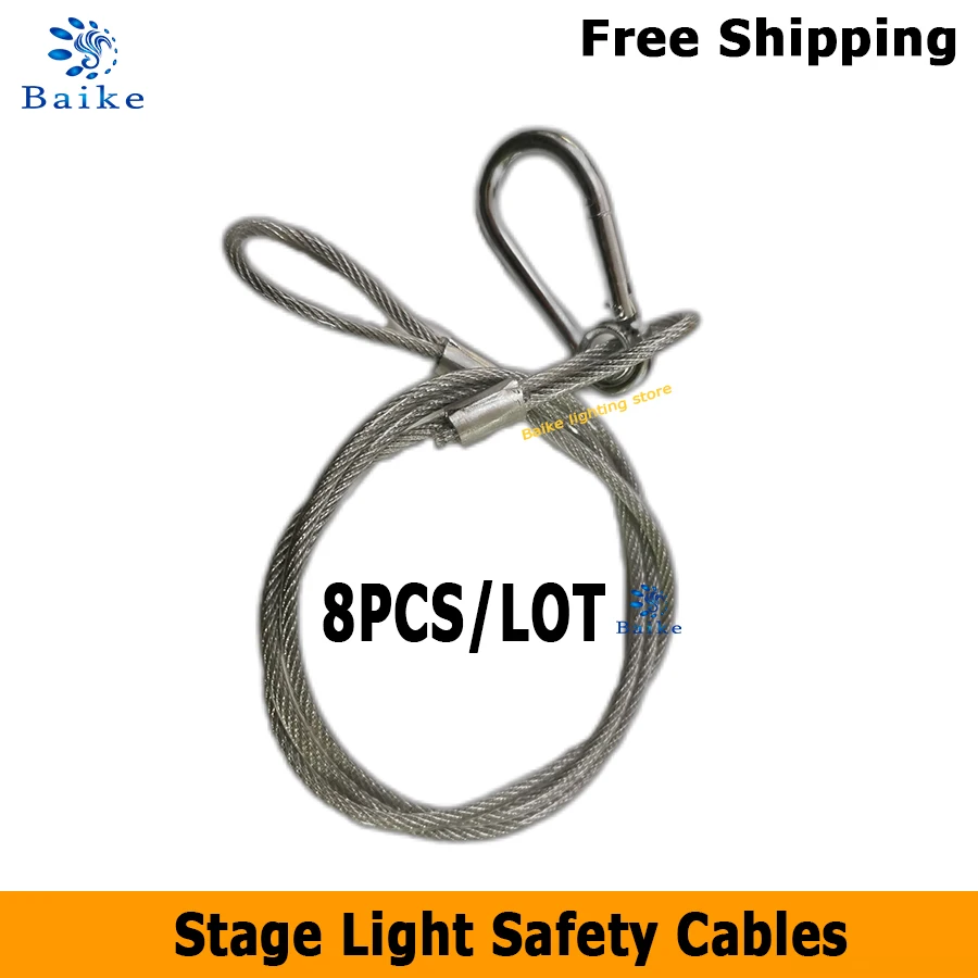 Free Shipping 8Pcs/Lot Stage Light Safety Cables Beam Moving Head