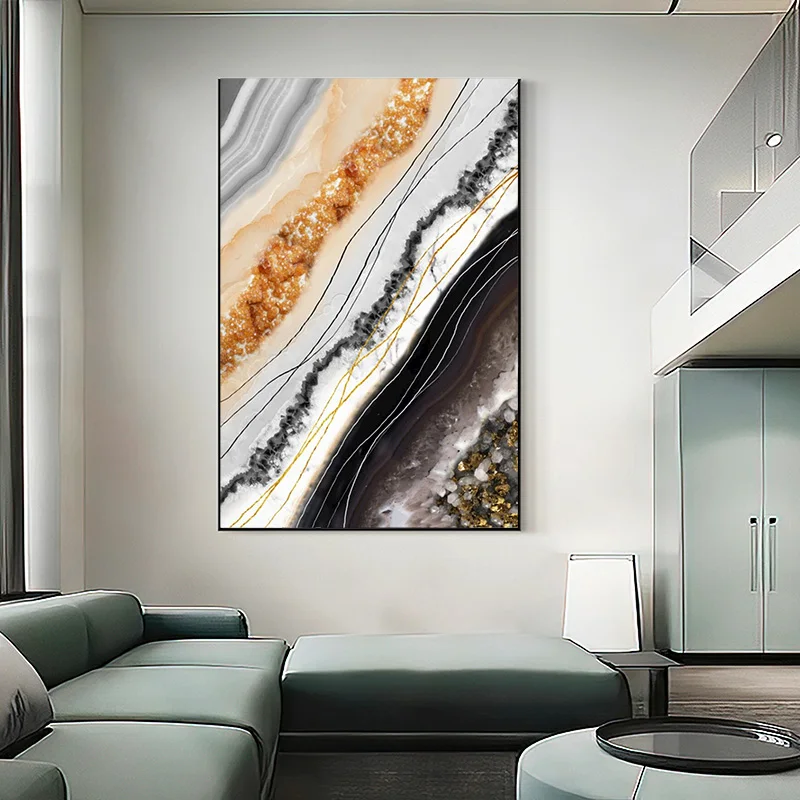 

Crystal Abstract Light Luxury Modern Nordic Canvas Wall Art Print Picture Living Room Home Decor Murals