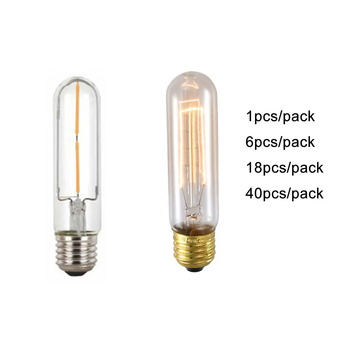 H125mm E27 Edison Bulb 2W 4W T125 Vintage Retro Short Test Tube Tubular LED Bulbs Incandescent Tungsten Bulb for Antique Lamp for led light backlight tester tool tv backlight tester multipurpose led lamp strips beads test measurement instruments