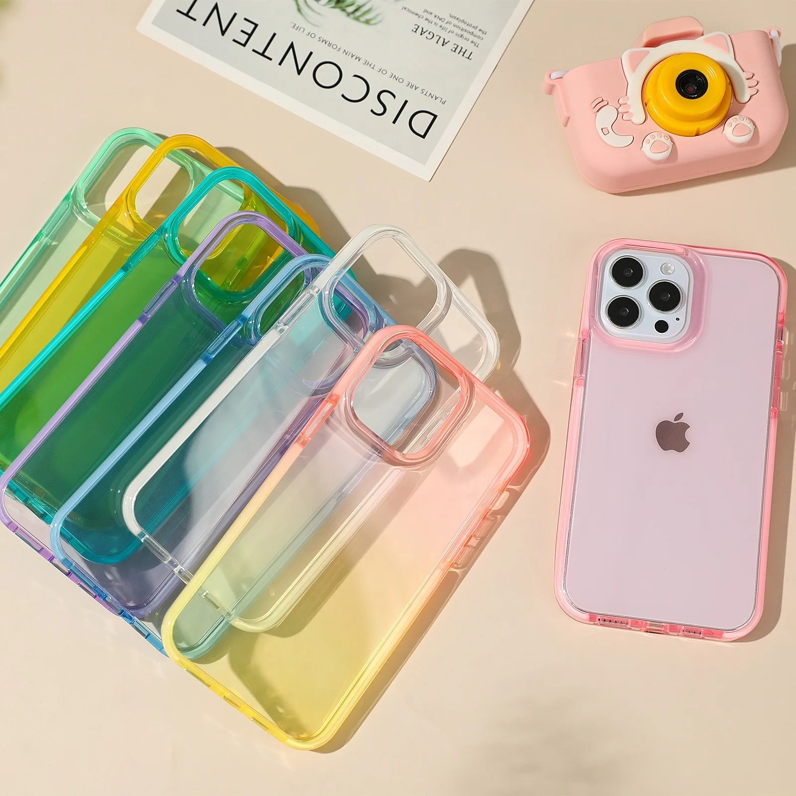 아이폰 13, 14, 15 프로 맥스용 휴대폰 케이스, 투명 휴대폰 케이스, 낙하 방지 소프트 쉘