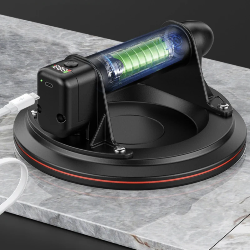 Industrial 8 Inch Electric Vacuum Sucker 200kg Capacity Auto-Seal Suction Cup for Stone/Glass/Tile Construction Handling