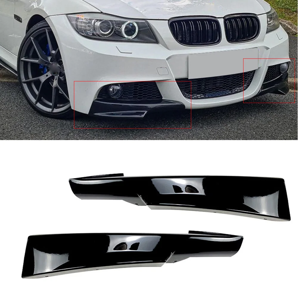 2 Pz Paraurti Anteriore Lip Splitter Flap Body Kit Angolo Per Bmw Serie 3 E90 2009-2012 Lci M Technic Body Kit Angolo Esterno Sport